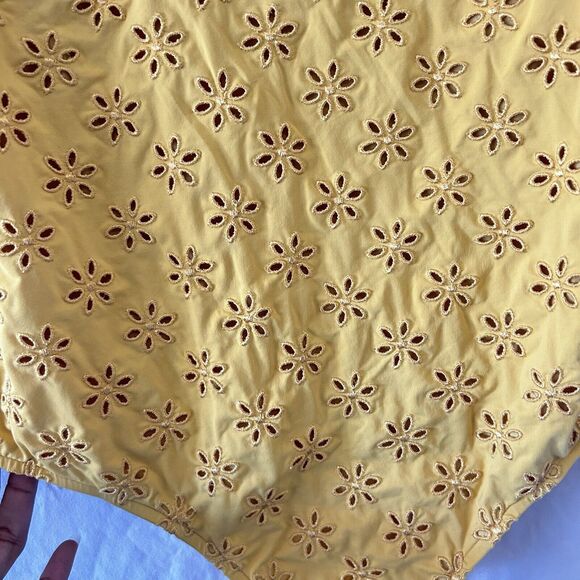 Ripcurl Women’s Open Back Eyelet One Piece Bodysuit Size 10 Yellow Colorful - Picture 3 of 9